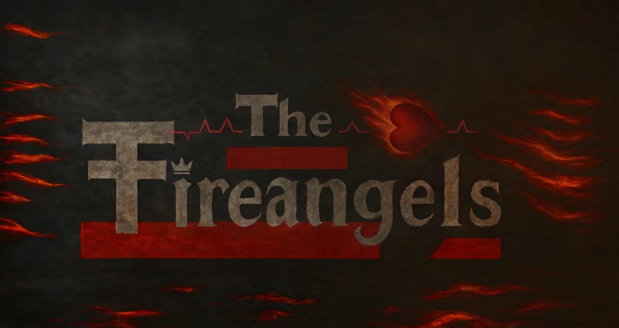 The Fire Angels — the band's painted logo with flames and a burning heart